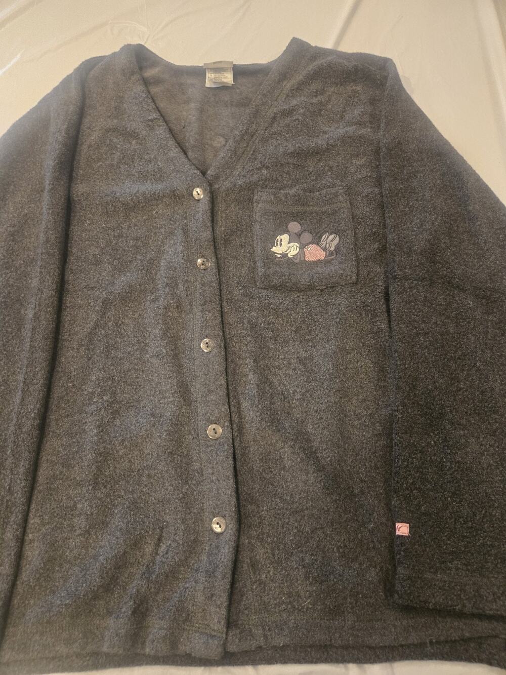 Vintage Disney Store Mickey Mouse Women’s Large Dark Grey Cardigan